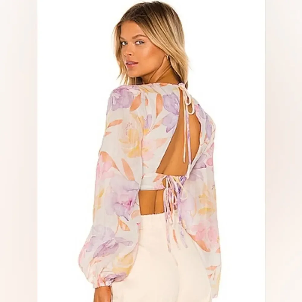 Majorelle Kyra Crop Top in Watercolor Pastels Small - Picture 2 of 8